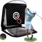 Portable Golf Practice Net Set Golf Club Ball Target Cloth Golf Swing Training