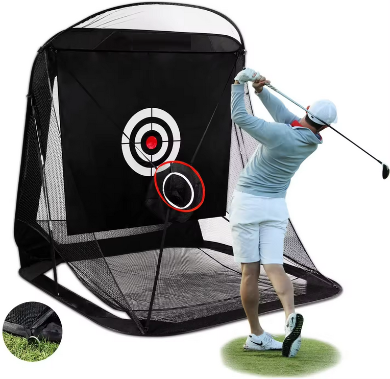 Portable Golf Practice Net Set Golf Club Ball Target Cloth Golf Swing Training