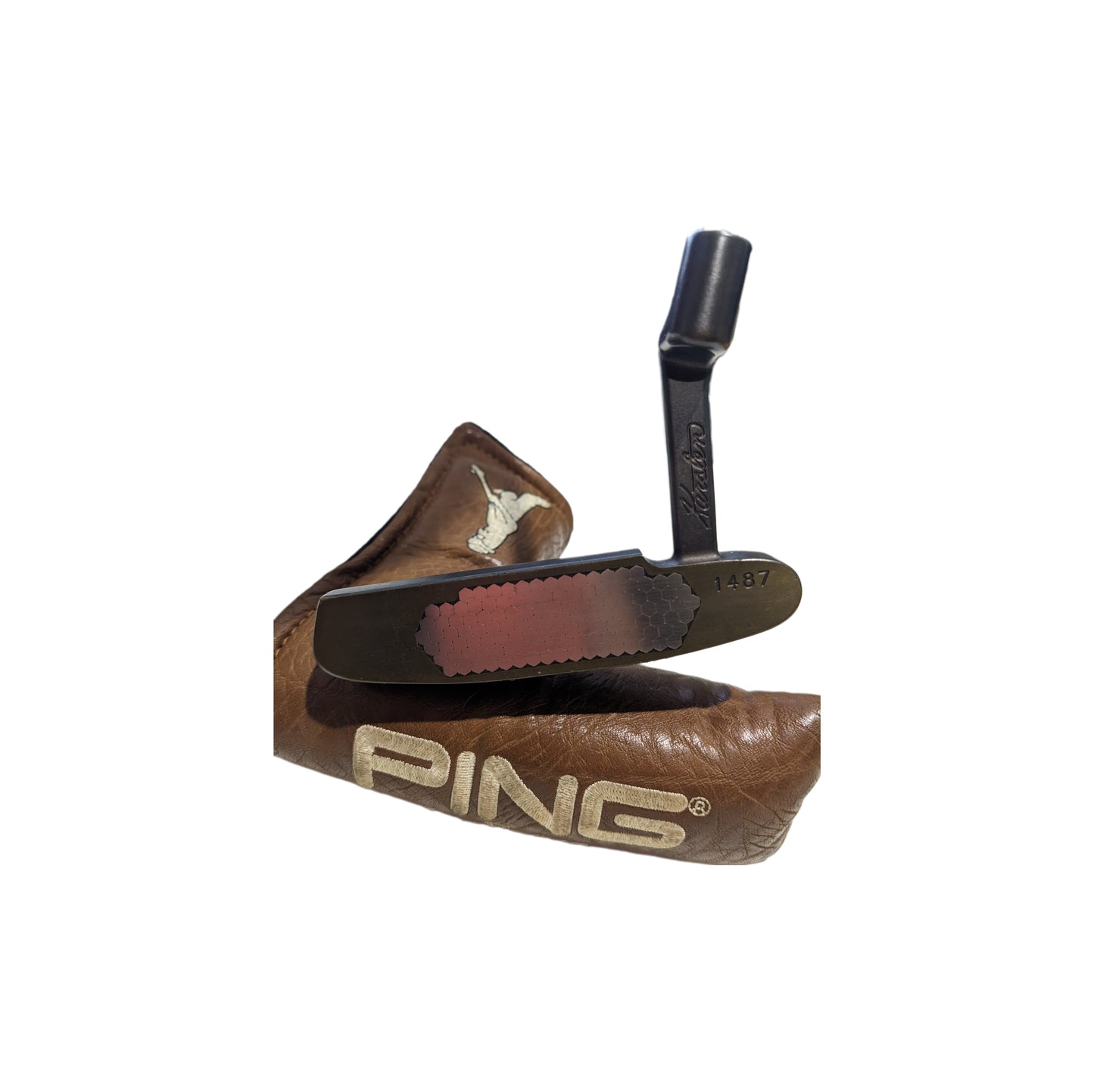 Rare 1998 PING ANSER F LTD ED #1487 124 TI PIXELS 36" ISOFORCE PUTTER W/HC att