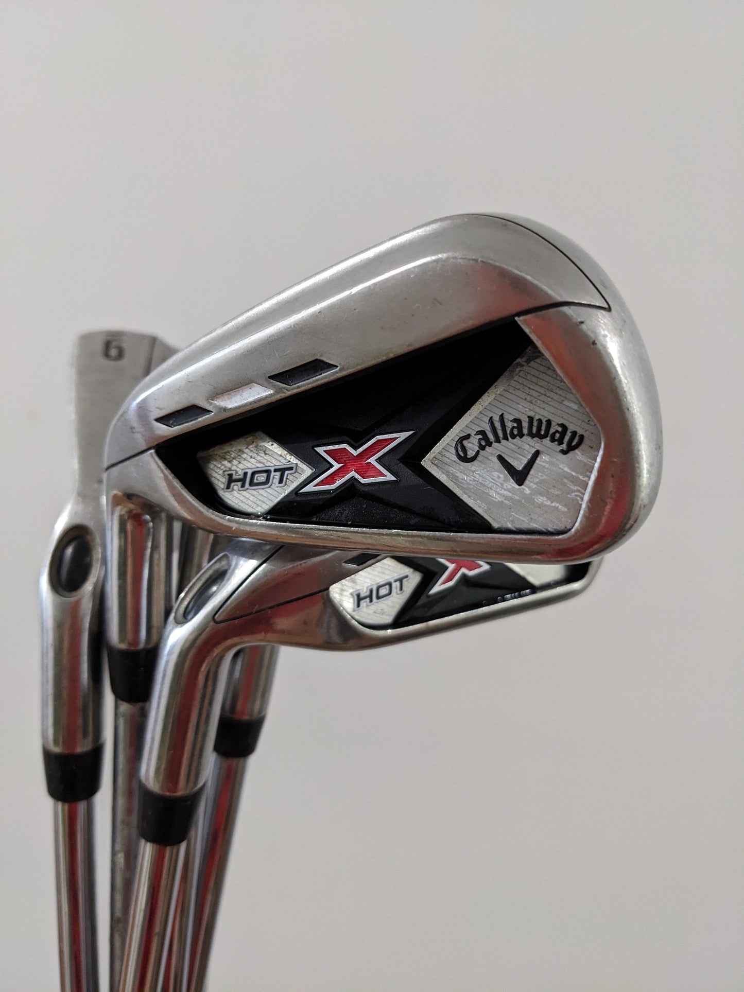 7 x Callaway X Hot Golf Iron Set (4,5,6,7,8,9,PW) Left Handed Reg t38