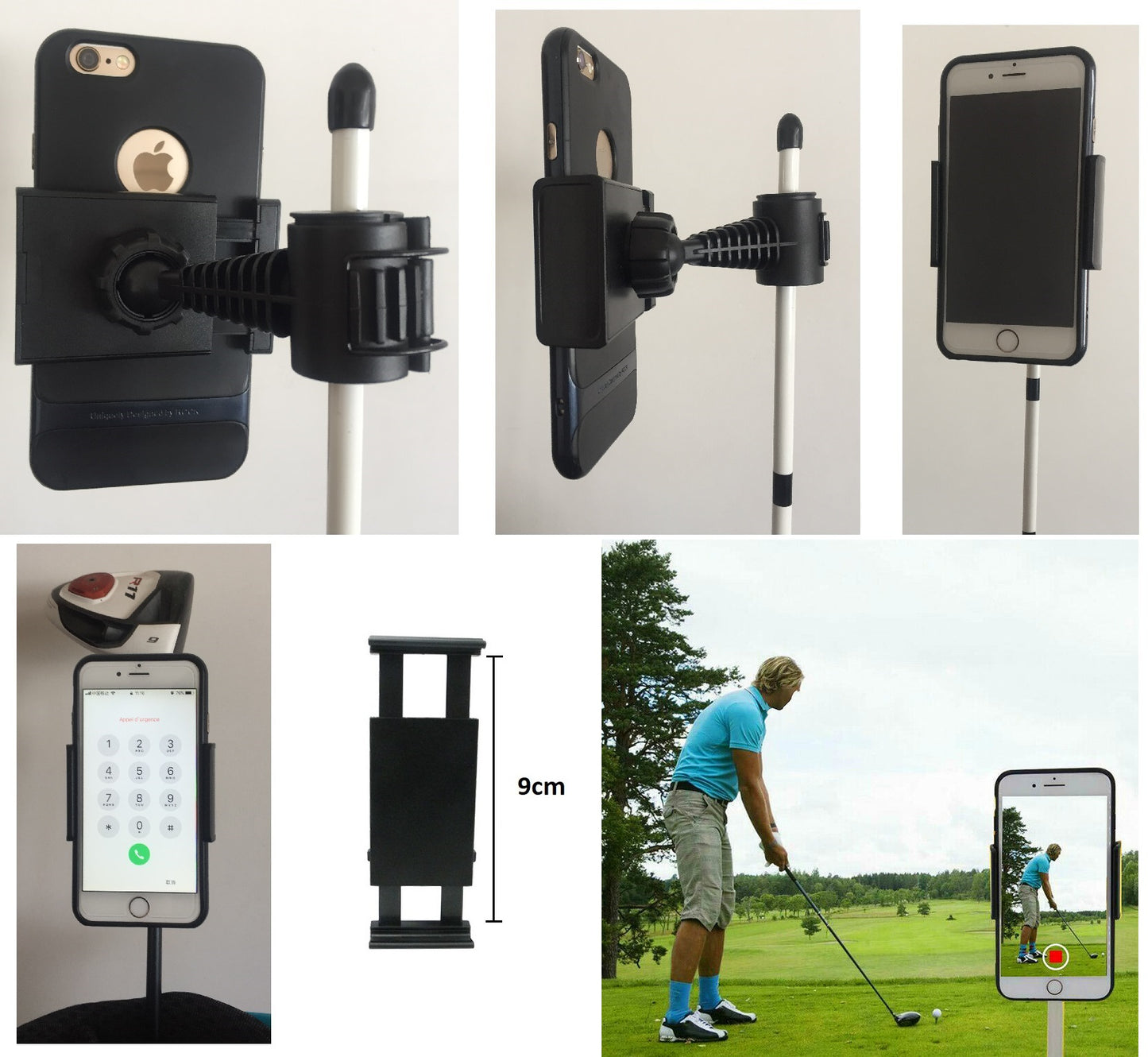 Golf Swing Holder Recorder Cell Phone Clip Holder Training Aid Trainer Practice