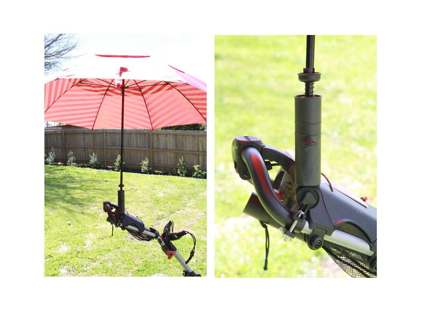 UNIVERSAL GOLF UMBRELLA HOLDER FOR BUGGY CART / BABY PRAM / WHEELCHAIR CLICGEAR